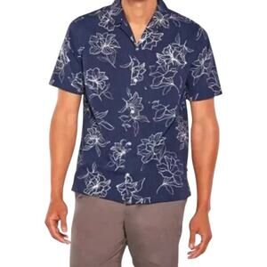 Gap Men’s M Hawaiian Short Sleeve Seersucker 100% Cotton Relaxed Button Up Shirt